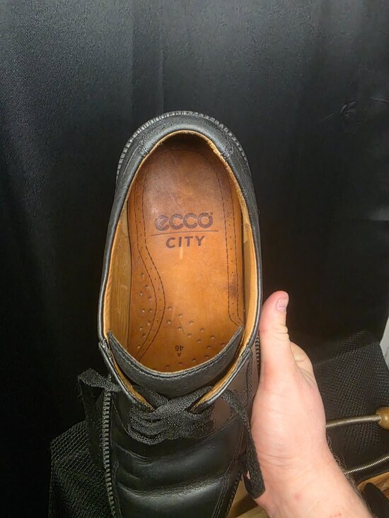 Ecco City Black Leather Oxford Dress / Casual shoes SZ mens 12/13 Europe 46 main image 7
